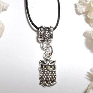 Small Silver Owl Necklace Pendant Charm Jewelry Gift Fashion Accessory Girl C893